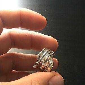 Solid Silver Feather Ring